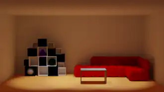 Ein beleuchteter Fußboden