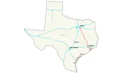 Streckenverlauf der Interstate 45