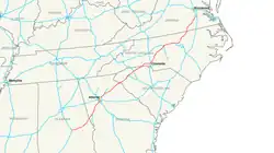 Streckenverlauf der Interstate 85