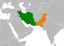 Lage von Iran und Pakistan