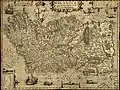 Irlandiæ accurata descriptio, die Irland-Karte (die Karte ist nach Westen ausgerichtet)