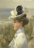 Aufs Meer blickende junge Frau, 1895