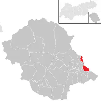 Lage der Gemeinde Iselsberg-Stronach im Bezirk Lienz (anklickbare Karte)