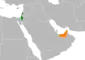 Lage von Israel und der Vereinigten Arabischen Emirate