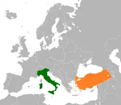 Lage von Italien und Türkei