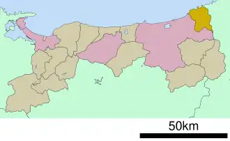 Lage Iwamis in der Präfektur