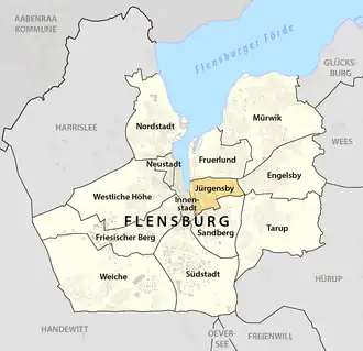 Lage von Jürgensby in Flensburg