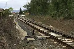 Die Weiche 1 des Bahnhofs Sabiñánigo als Illustration zur Vorbereitung der Umspurung.