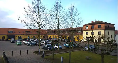 Heutige Wohn- und Geschäftsanlage am Standort des alten Wirtschaftshofes, Blick von Norden