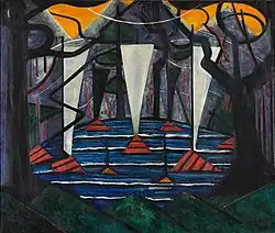Bild Nr. 23 (Weiße Segelboote auf einem See), 1914