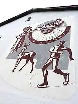 Sgraffito, 350 × 520 cm, 1952, Schulhaus Mühlematt, Liestal von Jacques Düblin (1901–1978)