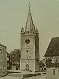 Turm des Vorgängerbaus, der Jakobskirche, Fotografie 1874