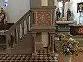 Kanzel mit Original­bemalung aus dem Jahre 1896