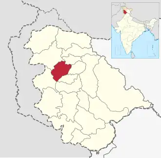 Positionskarte des Distrikts Badgam