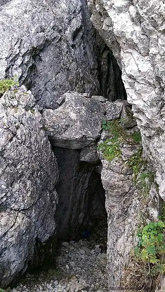 Eingang der Jaskinia Lodowa Litworowa