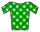 white polka dot on green jersey, mountains classification