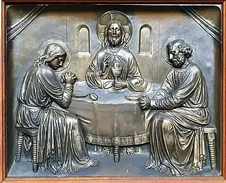 Jesus bricht das Brot mit den Emmausjüngern