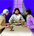 Emmaus: Jesus teilt das Brot