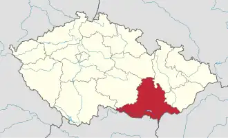 Lage von Jihomoravský kraj in Tschechien (anklickbare Karte)