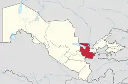 Lage des Viloyats Jizzax in Usbekistan
