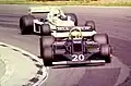 Scheckter (vorn) im Duell mit Alan Jones, 1978