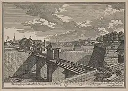 Die Brücke mit Blick nach Wöhrd; 18. Jahrhundert