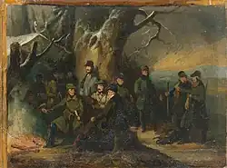 Gemälde mit Darstellung einer Jagdszene