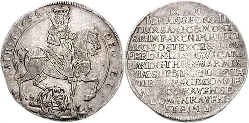 Kurfürst Johann Georg II., Vikariatstaler 1658