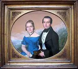 Daniel Caffé: Rektor der Thomasschule Stallbaum mit Frau, um 1810, Pastel in Rahmen, Stadtgeschichtliches Museum Leipzig