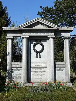 Johann Jakob Schuster-Burckhardt (1838–1901). Familien Grab auf dem Friedhof Wolfgottesacker, Basel