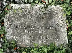 Johanna Christen (1899–1976), Sammlerin von Volksmusik und volkskundlichem Material. Grab auf dem Friedhof Wolfgottesacker, Basel