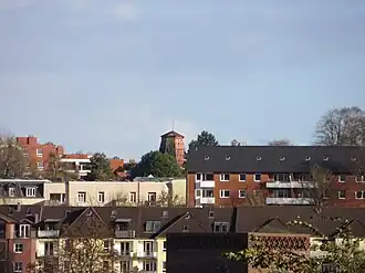 Blick auf den Sandberg mit der Windmühle St. Johannis