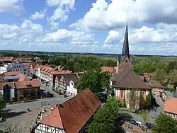 Blick vom Waldemarturm auf St. Johannis