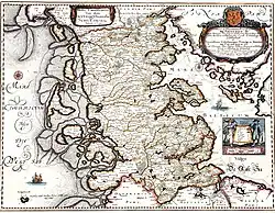 Karte des Herzogtums Schleswig, 1650: Mare Cimbricum (Kimbrisches Meer) oder Westsee