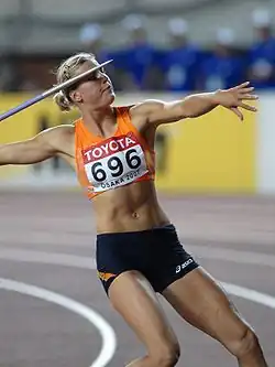 Joland Keizer (hier beim Speerwurf) – belegte Rang&nbsp;acht