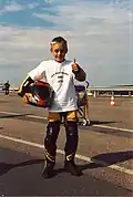 Jonas Folger hat soeben den ADAC-Mini-Bike-Cup 2003 gewonnen.