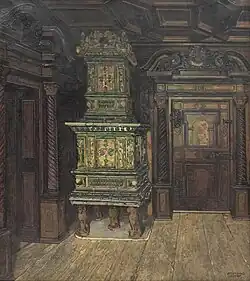 Fürstenzimmer mit Kachelofen im Weyerhof