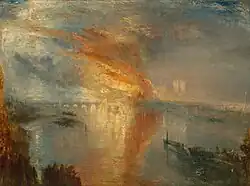 William Turner: Der Brand des Parlamentsgebäudes in London, 1835