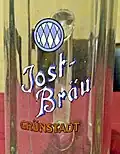 Jost-Bräu Emblem, Bierglas um 1900