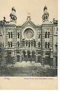 Jerusalemsynagoge in Prag, eingeweiht 1904; alte Postkarte