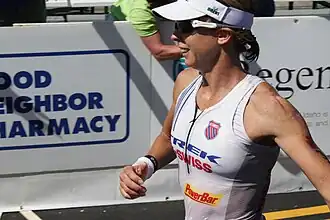 Julie Dibens als Siegerin beim Ironman Coeur d'Alene 2011