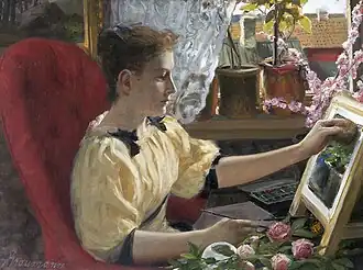 Mädchen beim Malen (Julius Graumann)