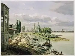 Hafen Deutz, Aquarell von Friedrich Wilhelm Schreiner