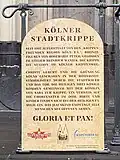 Kölner Stadtkrippe Südportal Dom 01 Infotafel