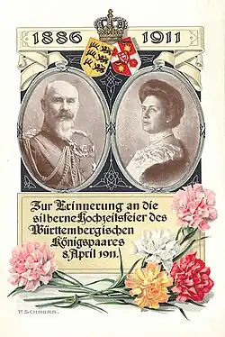 König Wilhelm II. und Königin Charlotte 1911 im Jahre ihrer Silberhochzeit