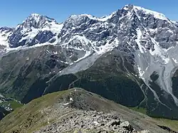 Vorderes Schöneck mit Königspitze, Zebrù und Ortler