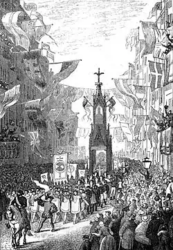 Der Hamburger Künstlerverein im Schiller-Festzug am 13. November 1859