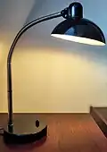 Tischleuchte Mod. 6561, Schwanenhals, Farbe Schwarz, 1930er Jahre
