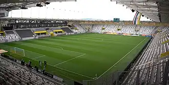 Die Košická futbalová aréna im Mai 2024