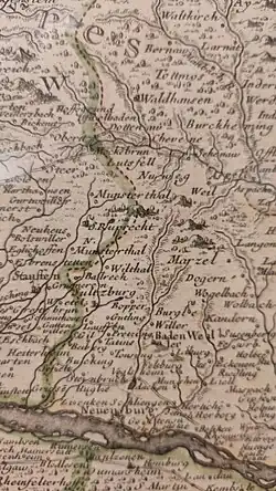 Karten-Ausschnitt[27] von Nicolas de Fer, um 1710 (K.bach oberhalb Rhein)